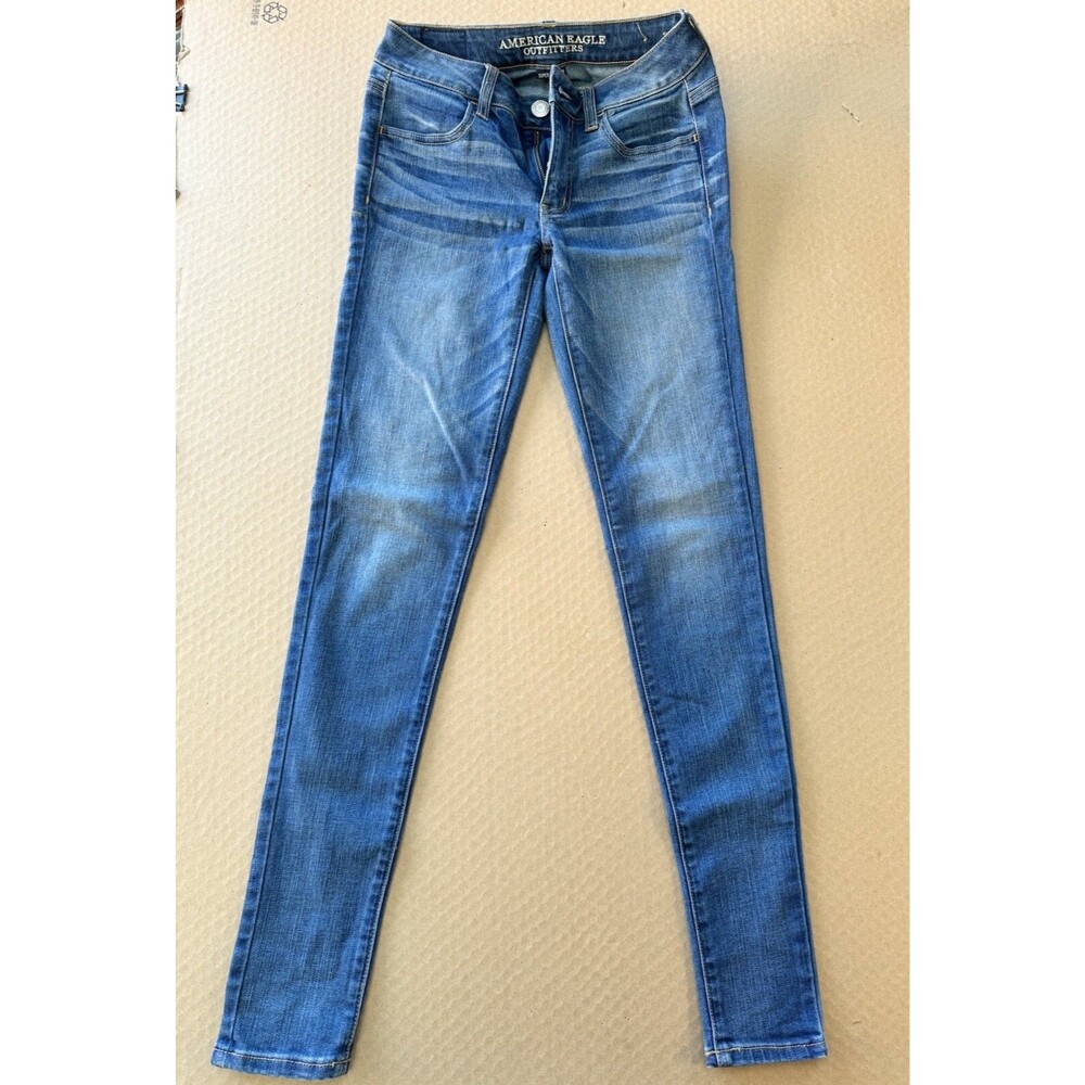 American Eagle Girls Size 2 Long Super Stretch Jeans Jegging Denim Pants